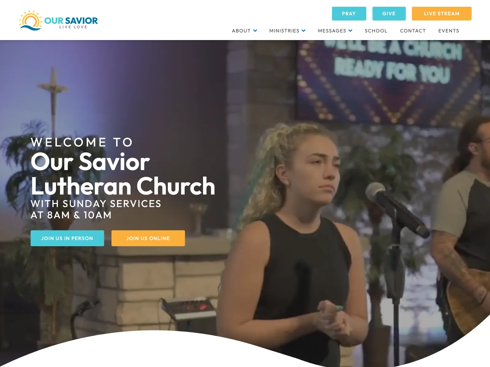 Our Savior Lutheran Church website homepage