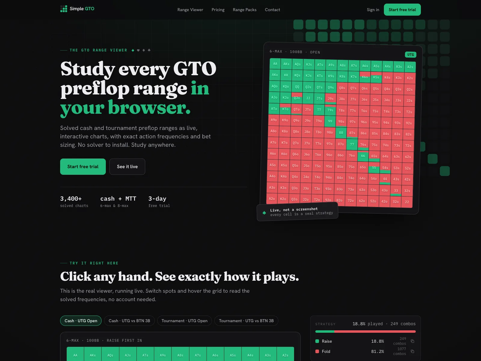 Simple GTO website homepage